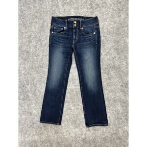 American Eagle Artist Crop Super Stretch Women's Jeans Size 0 R Blue Denim